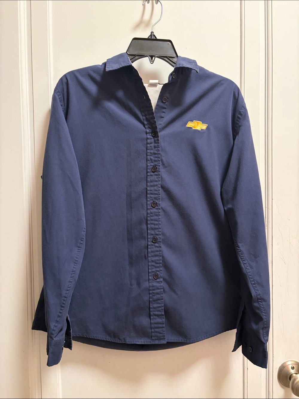 Port Authority Navy Button-Down Shirt with Chevrolet Logo